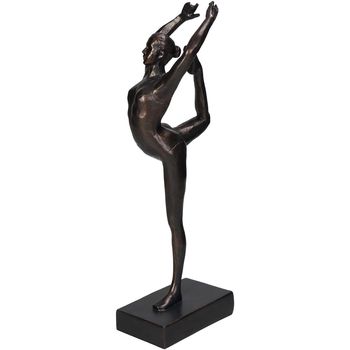 Ornament Gymnastik Mädchen Polyresin Schwarz 11.2x9.2x30cm