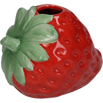 Vase Strawberry Fine Earthenware Red 12.5x10.4x10cm