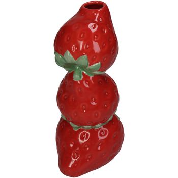 Vase Strawberry Fine Earthenware Red 9x8x18cm