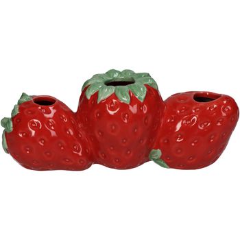 Vase Strawberry Fine Earthenware Red 21x8.5x8.5cm