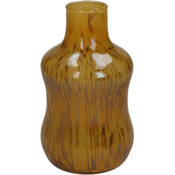 Vase Glass Ochre 8x8x14cm