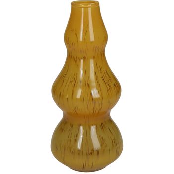 Vase Glass Ochre 10x10x22cm