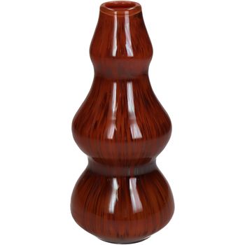 Vase Glass Red 10x10x22cm