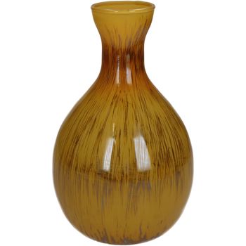 Vase Glass Ochre 16x16x25cm
