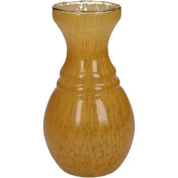 Vase Glass Ochre 8x8x15cm