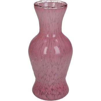 Vase Glass Pink 8x8x16cm