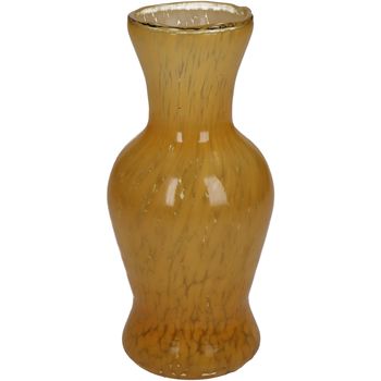 Vase Glass Ochre 8x8x16cm