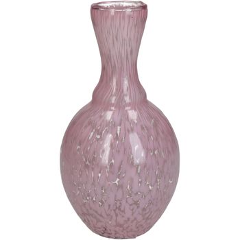 Vase Glass Pink 12x12x23cm