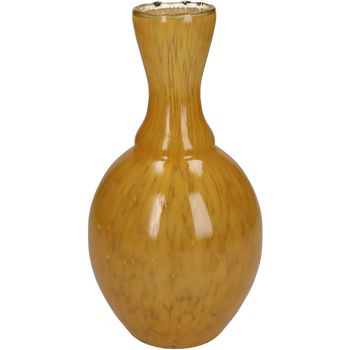 Vase Glass Ochre 12x12x23cm