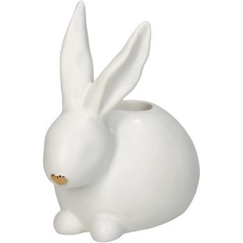 Candle Stick Bunny Porcelain White 10x6.5x9.5cm