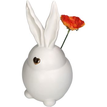 Vase Bunny Porcelain White 13x12x25cm