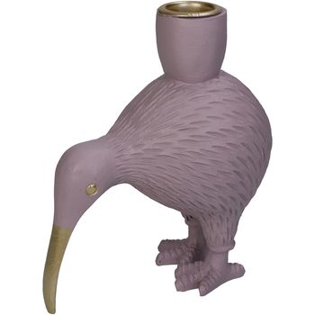 Candle Stick Bird Polyresin Lilac 12.5x7x14.5cm