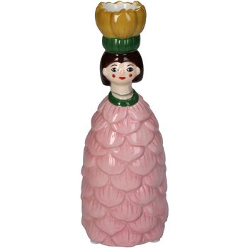 Candle Stick Flower Girl Dolomite Pink 6.2x6.3x17.9cm