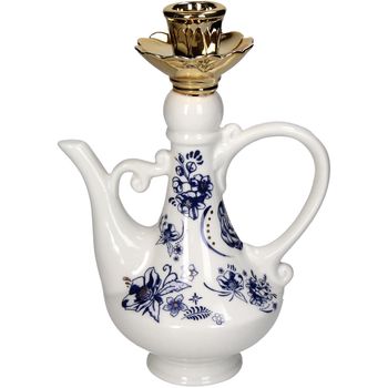 Candle Stick Teapot Porcelain Blue 16.5x11x22.7cm