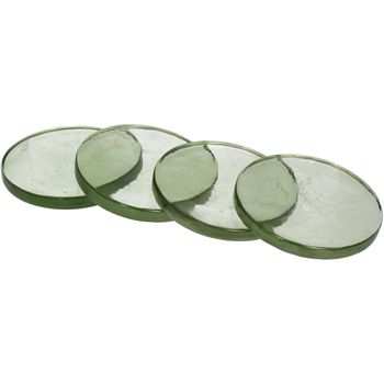 Coaster Glass Green 10x10x4cm BOX/4