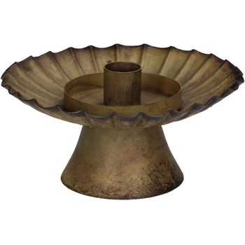 Candle Stick Iron Bronze 15x15x8cm