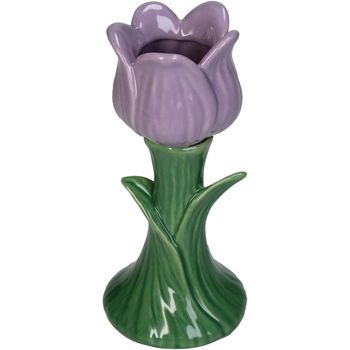 Vase Tulip Fine Earthenware Lilac 7.5x7.5x15.8cm