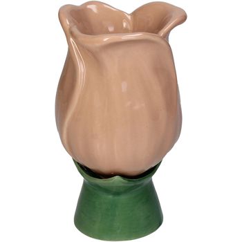 Vase Tulip Fine Earthenware Peach 9.5x9.5x17cm
