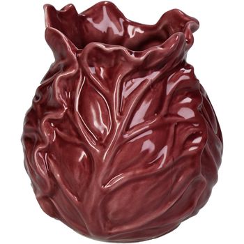 Vase Cabbage Fine Earthenware Red 12x12x13cm