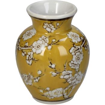 Vase Porcelain Yellow 8x8x11.5cm