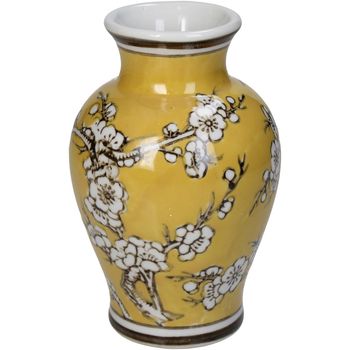 Vase Porcelain Yellow 9.5x9.5x15cm