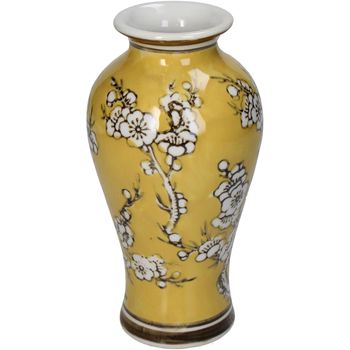 Vase Porcelain Yellow 9x9x18cm