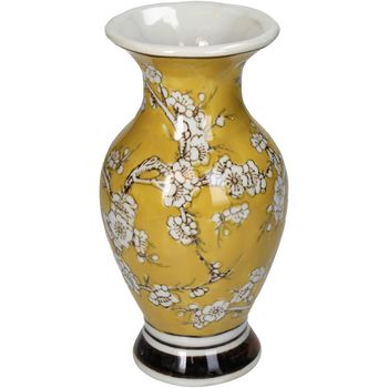 Vase Porcelain Yellow 10.5x10.5x20cm