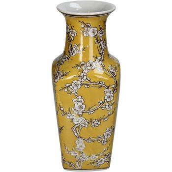 Vase Porcelain Yellow 14.5x14.5x35cm