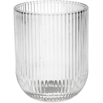 Tumbler Stripe Glass Clear 7.5x7.5x9.5cm