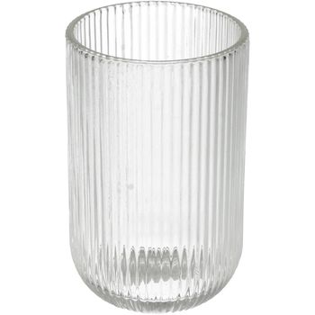Tumbler Stripe Glass Clear 8x8x13cm