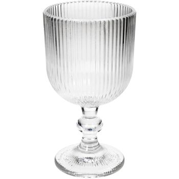 Wineglass Stripe Glass Clear 9x9x17cm