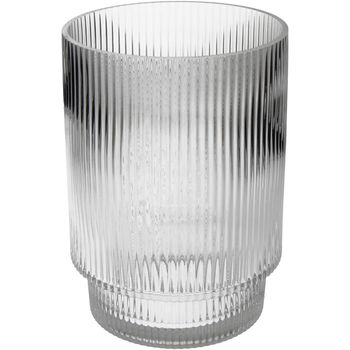 Vase Streifen Glas Klar 16x16x22cm