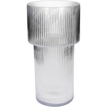 Vase Streifen Glas Klar 14.5x14.5x29cm