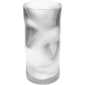 Vase Streifen Glas Klar 13x13x26cm
