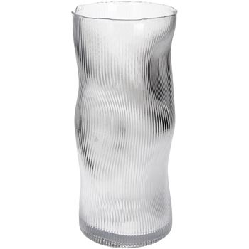 Vase Streifen Glas Klar 14x14x30cm
