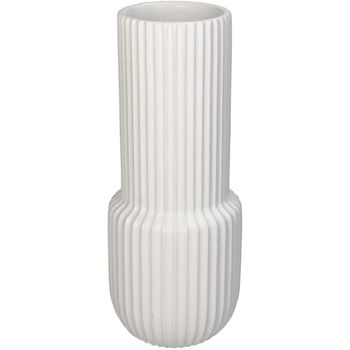 Vase Stripe Dolomite White 10.6x10.6x26.4cm