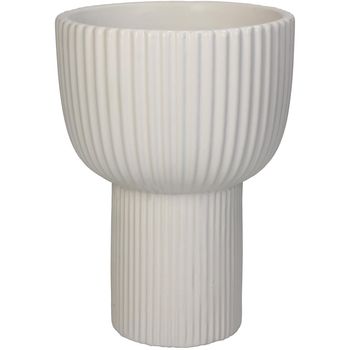 Planter Stripe Dolomite White 13.5x13.5x19.5cm