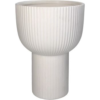 Planter Stripe Dolomite White 19.2x19.2x27.2cm