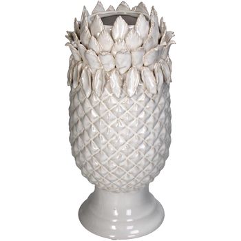 Vase Stoneware White 16x16x33.5cm