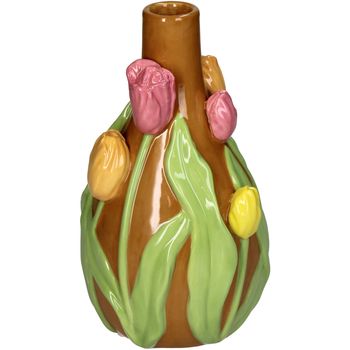 Vase Tulip Dolomite Multi 13.3x12.7x21.6cm