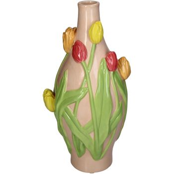 Vase Tulip Dolomite Multi 14x14x30cm