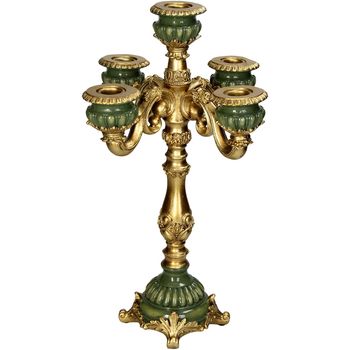 Candle Stick Classic Polyresin Gold 26x26x39.5cm