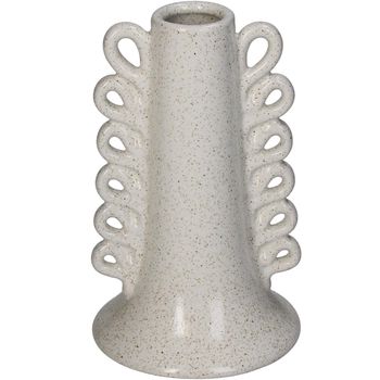 Vase Stoneware White 10x10x16cm