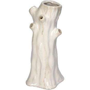 Vase Tree Trunk Stoneware White 12.5x12x25cm