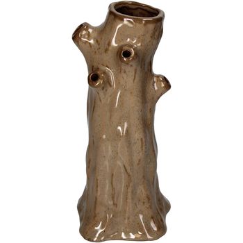 Vase Tree Trunk Stoneware Taupe 12.5x12x25cm