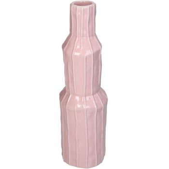 Vase Stoneware Pink 8.2x8.2x28.5cm