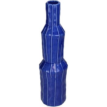 Vase Stoneware Blue 9.2x9.2x34.3cm