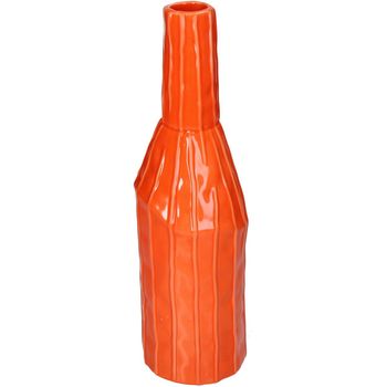 Vase Stoneware Orange 9.2x9.2x30.7cm