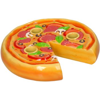 Candle Stick Pizza Polyresin Multi 21.5x21.5x3.5cm