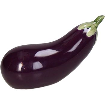 Ornament Eggplant Porcelain Aubergine 16x6.5x7.5cm